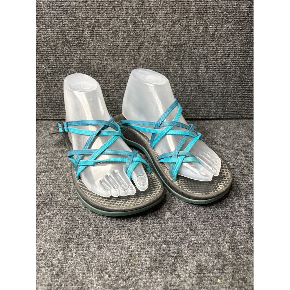 Chaco Z/Cloud 2 Womens Size 9 Teal Blue Double Strap Toe Loop Sandals
